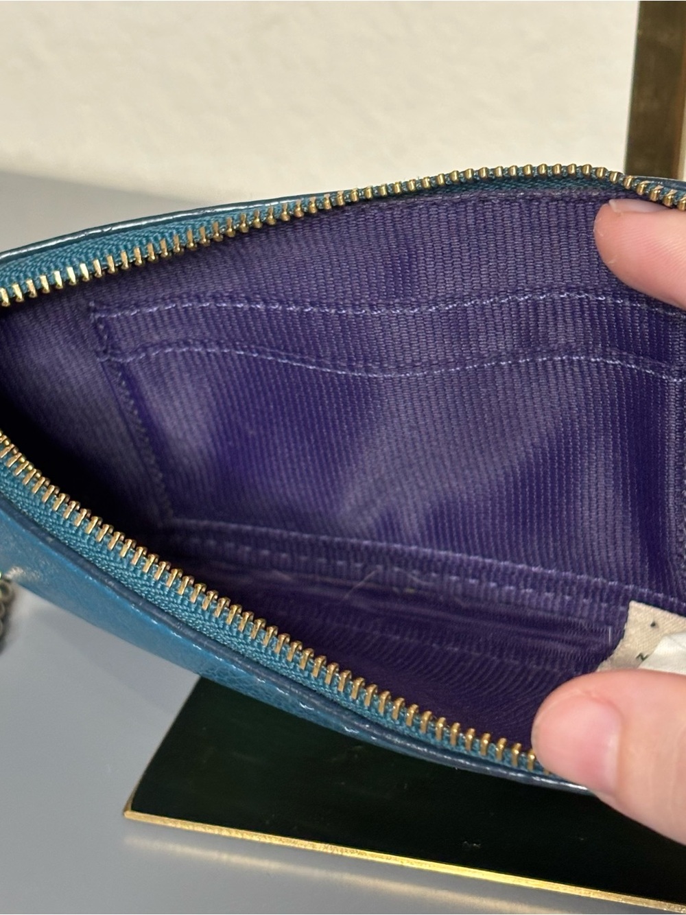 Coach Teal Hangtag Wristlet with Gold-Tone Hardware - Picture 5 of 5